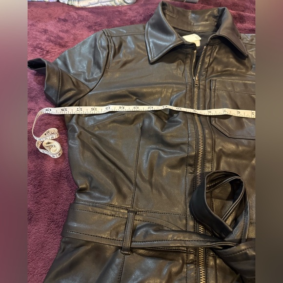 NWT The Colette Weekend Jumpsuit by Maeve: Faux-Leather Edition - Picture 8 of 10